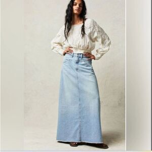 We The Free Light Blue Maxi Skirt